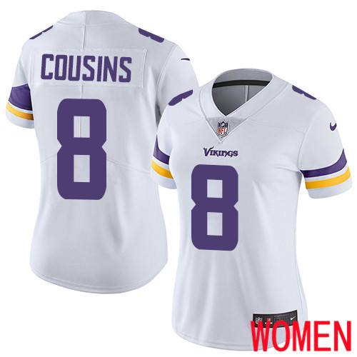 Minnesota Vikings 8 Limited Kirk Cousins White Nike NFL Road Women Jersey Vapor Untouchable